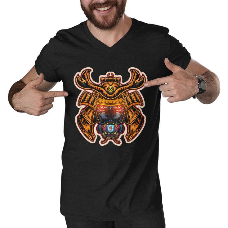 Japanese Samurai Warrior Demon Dog Tshirt Men V-Neck Tshirt