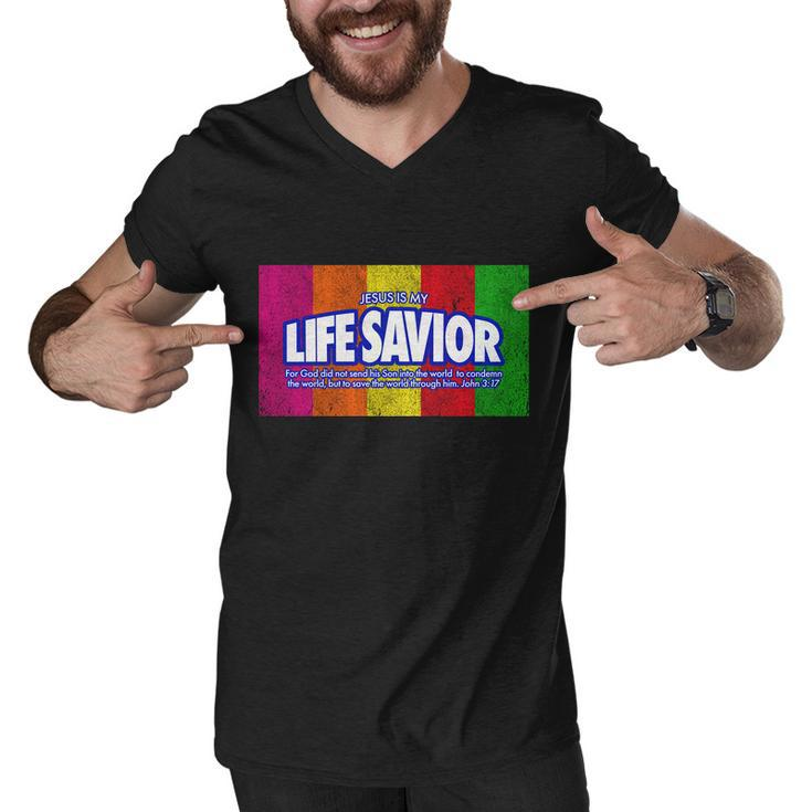Jesus Is My Life Savior Tshirt Men V-Neck Tshirt