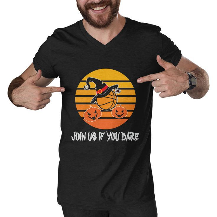 Join Us If You Dare Halloween Quote Men V-Neck Tshirt