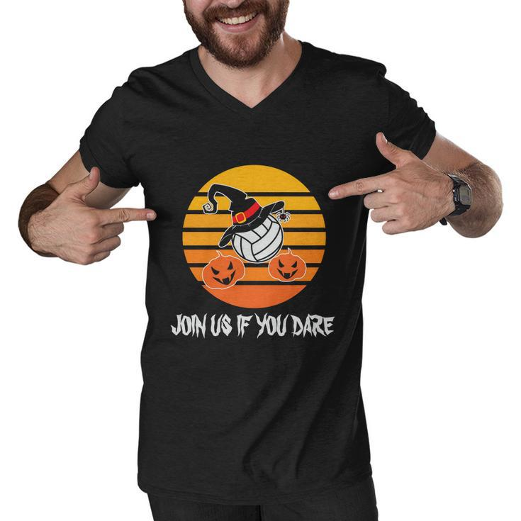 Join Us If You Dare Halloween Quote V6 Men V-Neck Tshirt