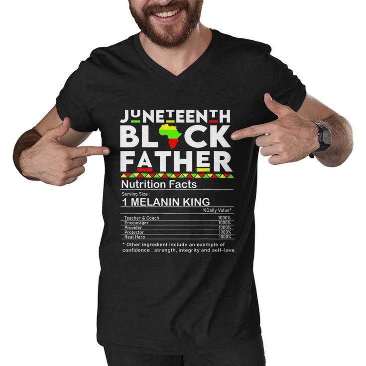 Juneteenth Black Father Nutrition Facts Fathers Day Men V-Neck Tshirt