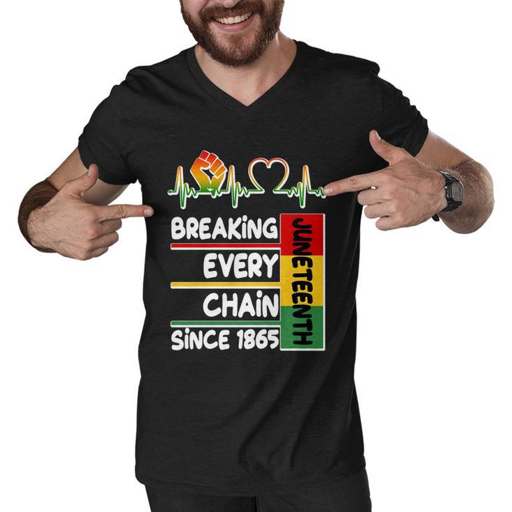 Juneteenth Breaking Every Chain Since  Men V-Neck Tshirt