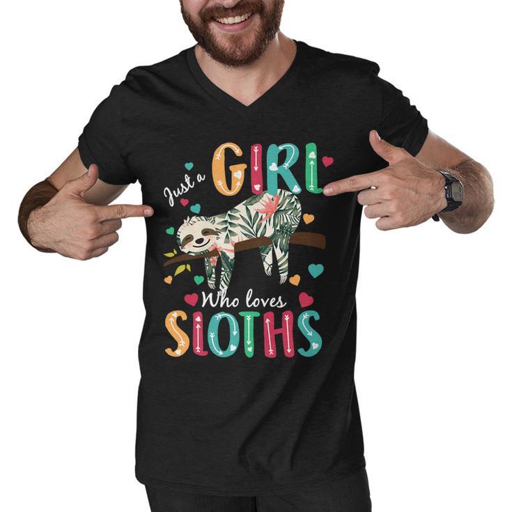 Just A Girl Who Loves Sloths Men V-Neck Tshirt