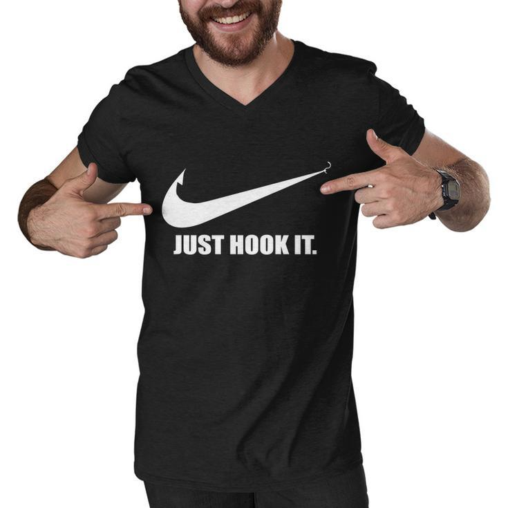 Just Hook It Funny Fishing Tshirt Men V-Neck Tshirt