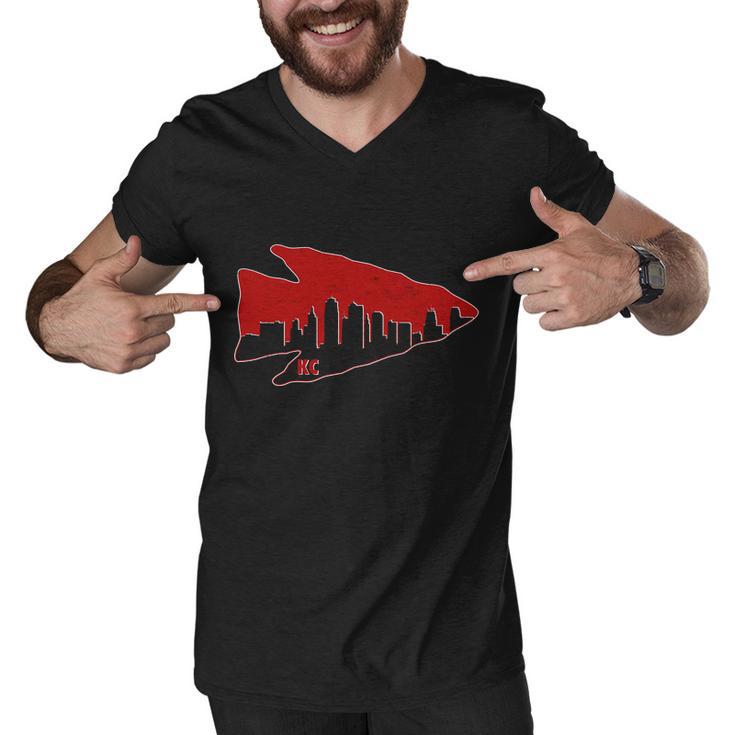 Kansas City Arrow Head Skyline Men V-Neck Tshirt