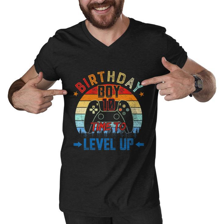 Kids 10Th Birthday Boy Time To Level Up 10 Years Old Boys Gift Men V-Neck Tshirt