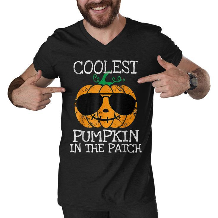 Kids Coolest Pumpkin In The Patch Halloween Boys Girls Men  V2 Men V-Neck Tshirt