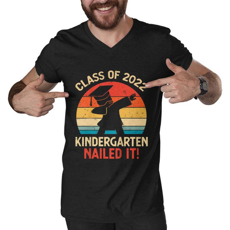 Kids Kindergarten Graduation Dabbing Boy Class Of 2022 Nailed It Men V-Neck Tshirt