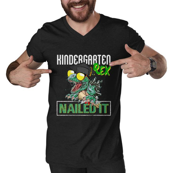 Kindergarten Rex Nailed It Tfunny Giftrex Dinosaur Graduation 2022 Great Gift Men V-Neck Tshirt