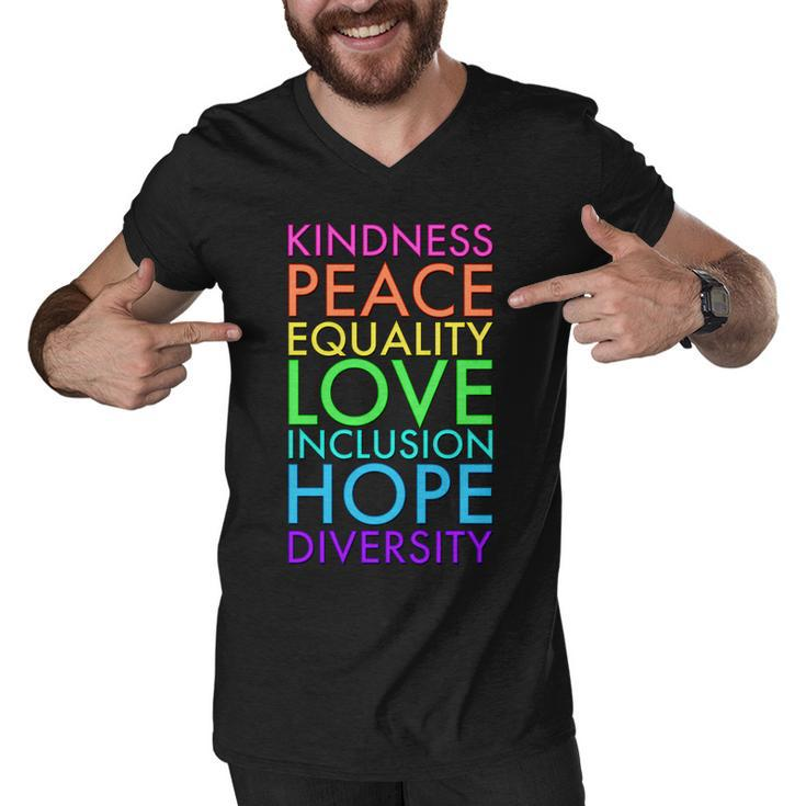Kindness Peace Equality Love Hope Diversity Men V-Neck Tshirt