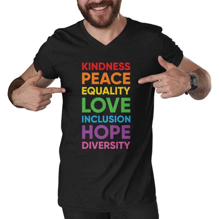 Kindness Peace Equality Love Hope Lgbt Pride Month Men V-Neck Tshirt