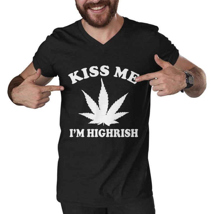 Kiss Me Im Highrish Irish St Patricks Day Weed Tshirt Men V-Neck Tshirt
