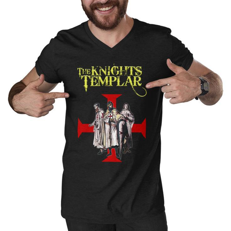 Knight Templar T Shirt - The Knight Templar Of God - Knight Templar Store Men V-Neck Tshirt