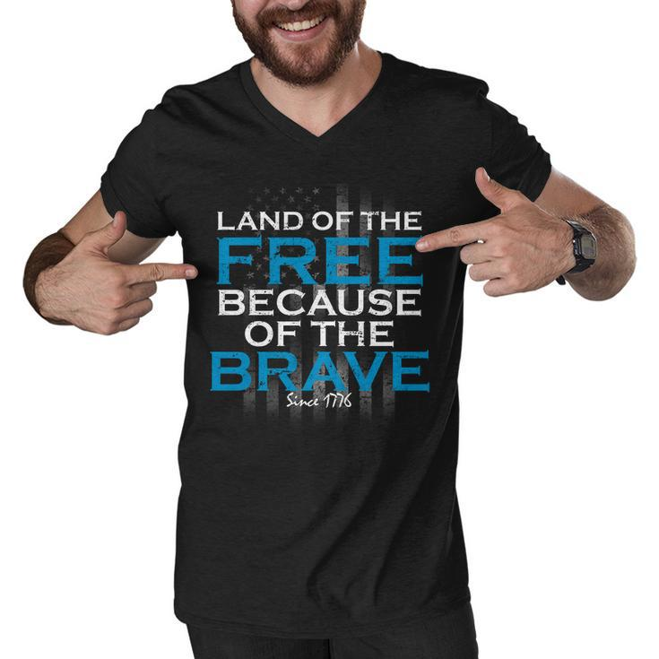 Land Of The Free Because Of The Brave Usa Men V-Neck Tshirt