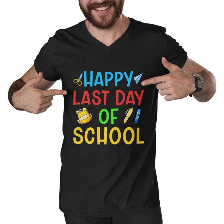 Last Day Of School Last Day School Happy Last Day Of School Funny Gift Men V-Neck Tshirt
