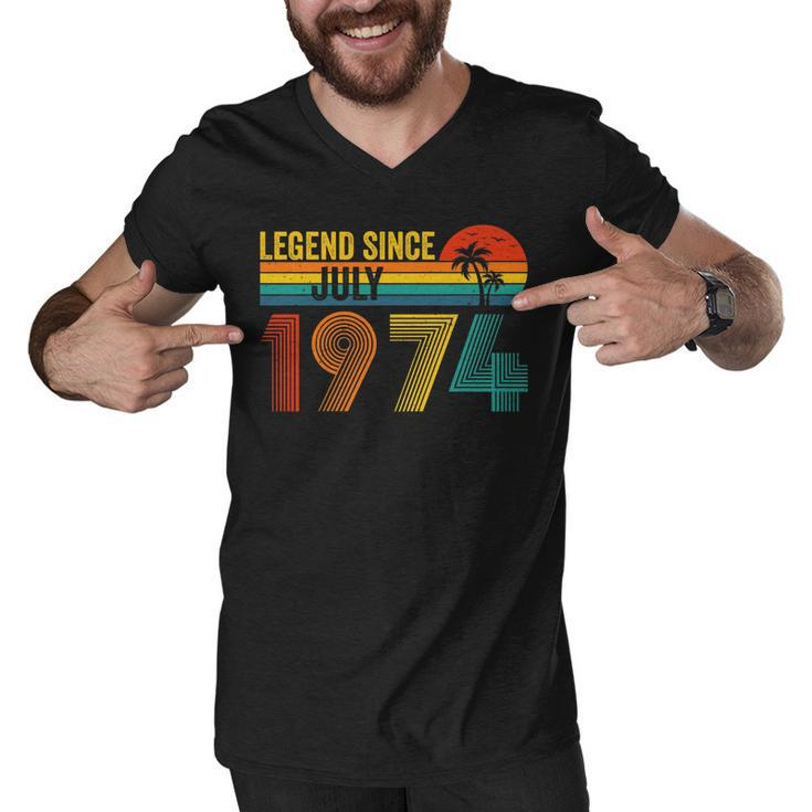 Legend Since July 1974 48Th Gifts Birthday 48 Years Old   Men V-Neck Tshirt