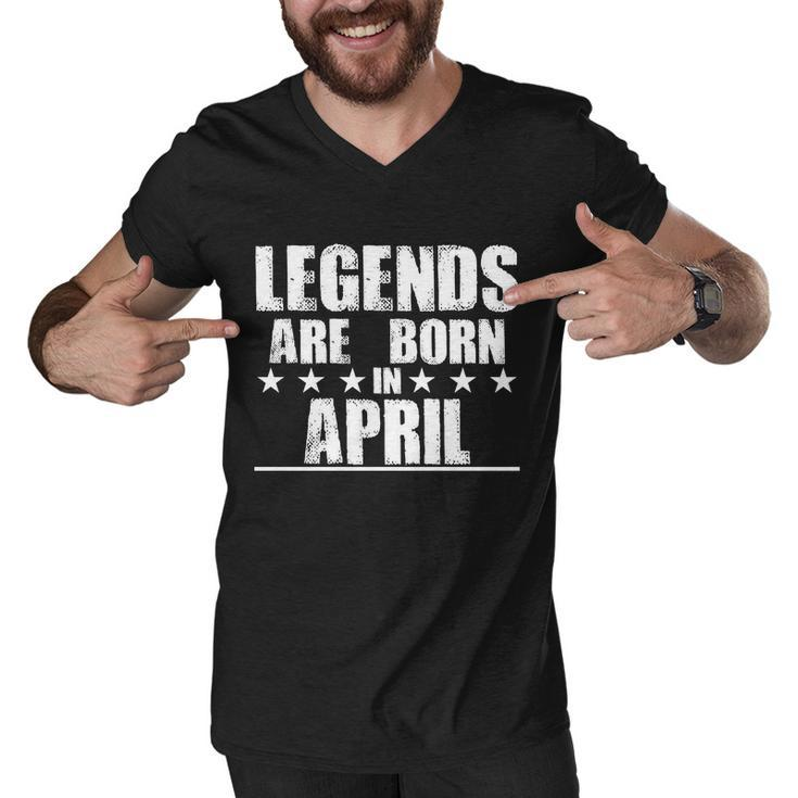 Legends Are Born In April Birthday Men V-Neck Tshirt