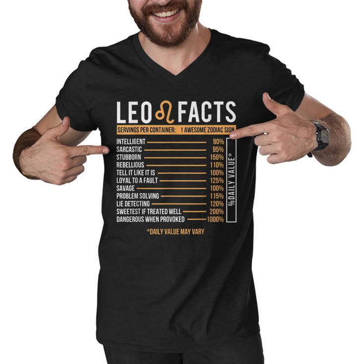 Leo Facts Zodiac Sign Astrology Birthday Horoscope Men V-Neck Tshirt