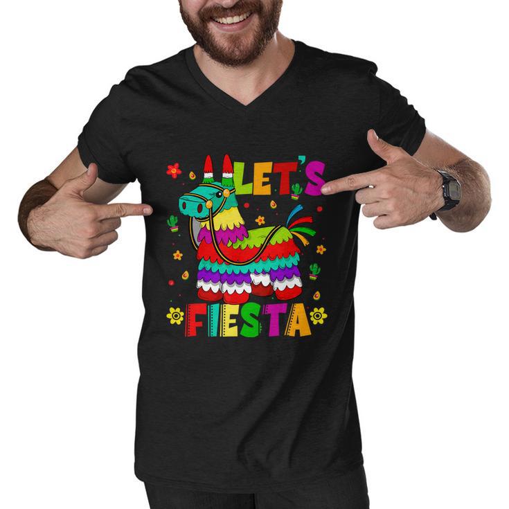 Lets Fiesta Cinco De Mayo Mexican Party Mexico Donkey Pinata Men V-Neck Tshirt