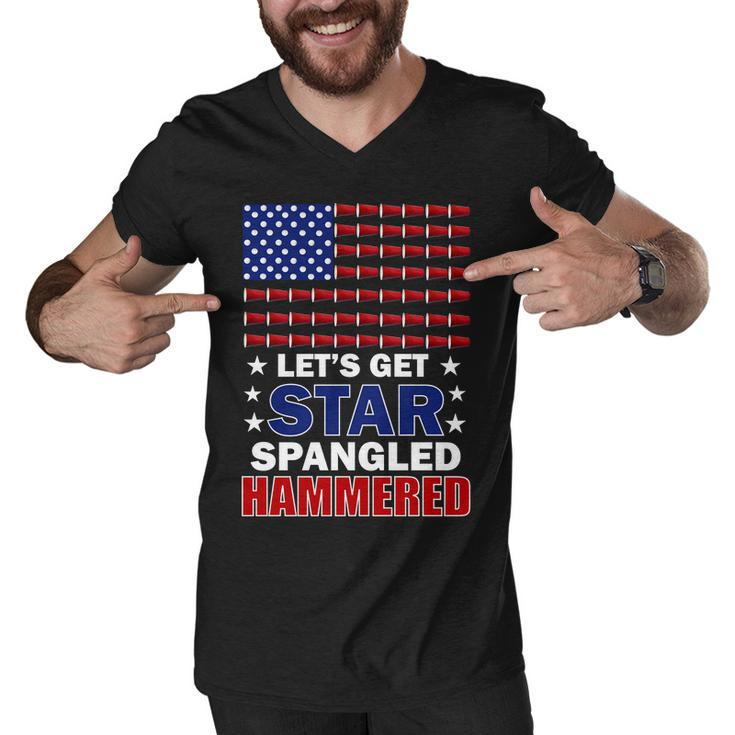 Lets Get Star Spangled Hammered Tshirt Men V-Neck Tshirt