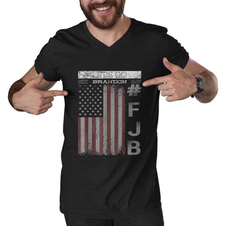 Lets Go Brandon Fjb Funny Meme Us Flag Tshirt Men V-Neck Tshirt