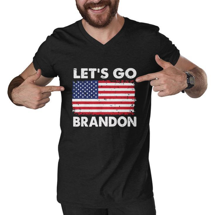 Lets Go Brandon  Lets Go Brandon Flag Tshirt Men V-Neck Tshirt