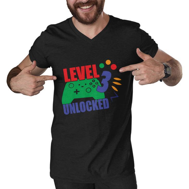 Level 3 Unlocked 3Rd Gamer Video Game Birthday Video Game Graphic Design Printed Casual Daily Basic Men V-Neck Tshirt