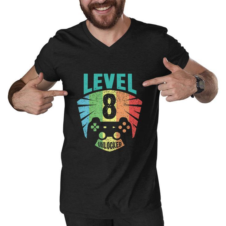 Level 8 Unlocked 8Th Birthday Boy Girl Gamer Level  Men V-Neck Tshirt