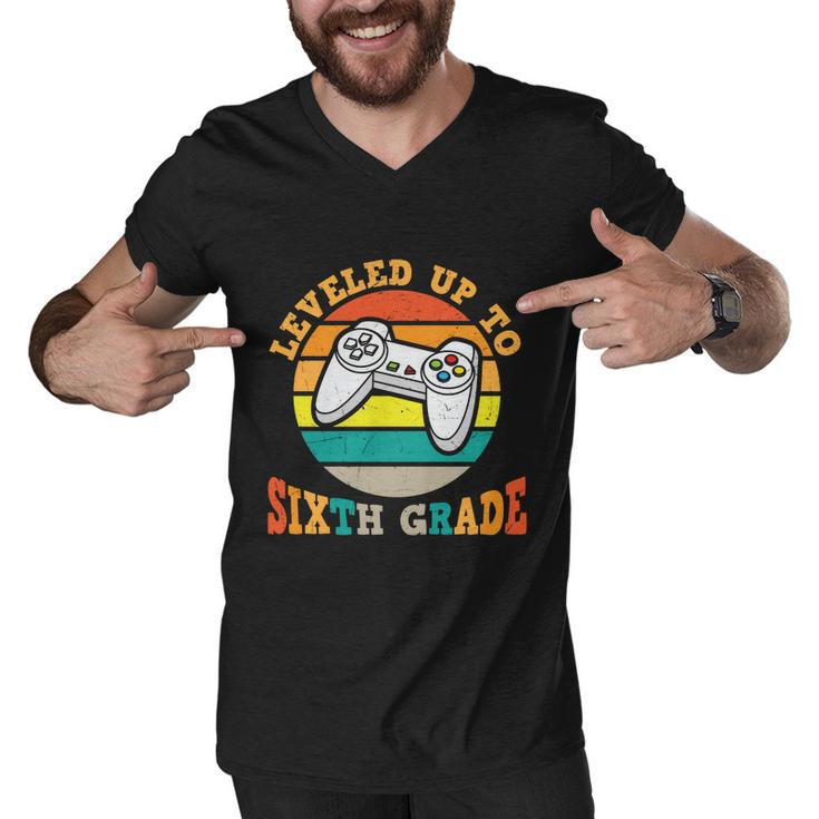 Leveled Up To 6Th Grade First Day Of School Back To School Men V-Neck Tshirt