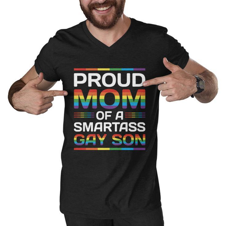 Lgbt Proud Mom Of A Smartass Pride Month Men V-Neck Tshirt