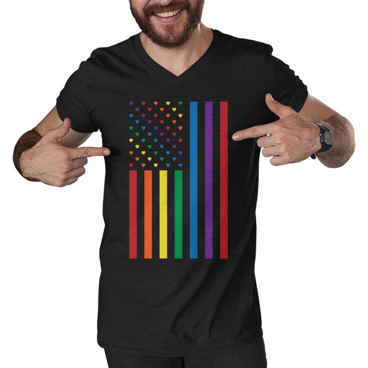 Lgbt Rainbow Pride Flag Tshirt Men V-Neck Tshirt