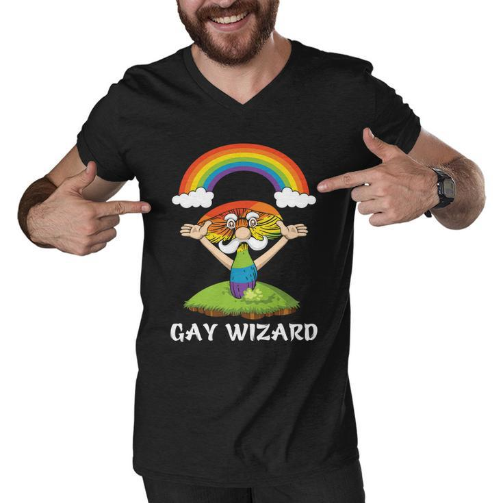Lgbt Rainbow Wizard Pride Month Men V-Neck Tshirt