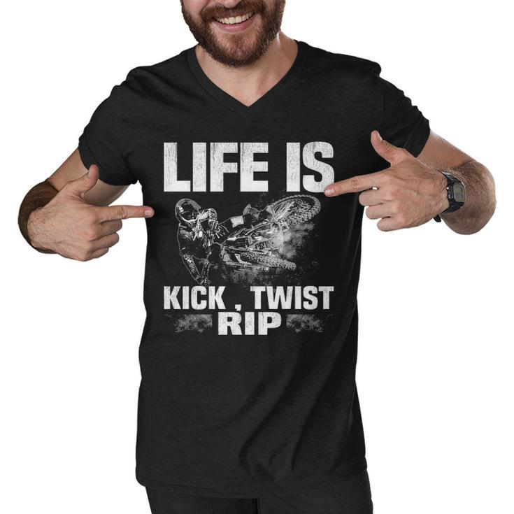 Life Is Kick Men V-Neck Tshirt