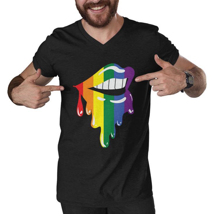 Lips Lgbt Gay Pride Lesbian Bisexual Ally Quote Men V-Neck Tshirt