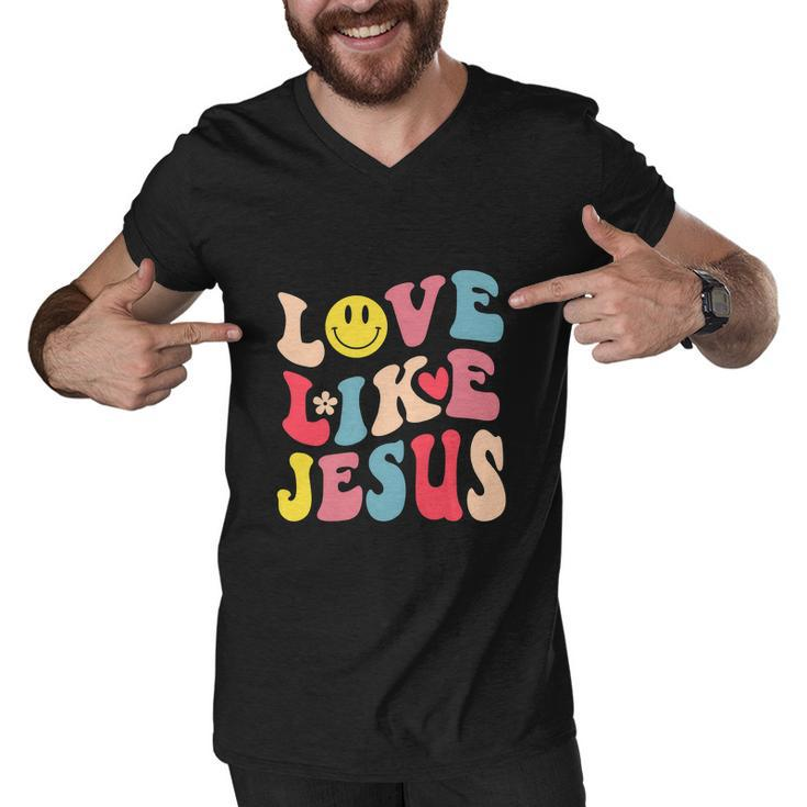 Love Like Jesus Religious God Christian Funny Men V-Neck Tshirt