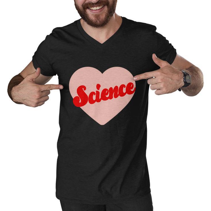 Love Science Retro Heart Men V-Neck Tshirt