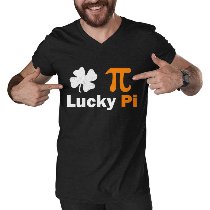 Lucky Pi St Patricks Day Clover T-Shirt Graphic Design Printed Casual Daily Basic Men V-Neck Tshirt