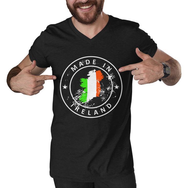 Made In Ireland -Irish Distressed Logo Men V-Neck Tshirt