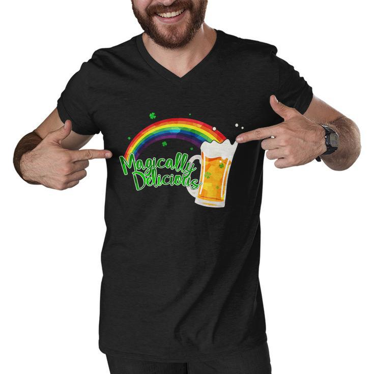 Magically Delicious Rainbow Beer St Patricks Day Men V-Neck Tshirt