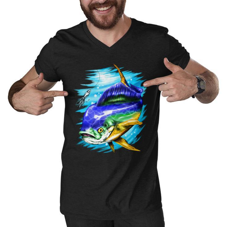Mahi Mahi Fish Men V-Neck Tshirt