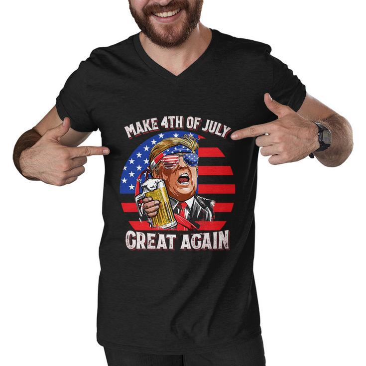 Make 4Th Of July Great Again Trump Ing Beer Patriotic Cool Gift Men V-Neck Tshirt