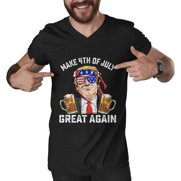 Make 4Th Of July Great Again Trump Ing Beer Patriotic Cute Gift Men V-Neck Tshirt