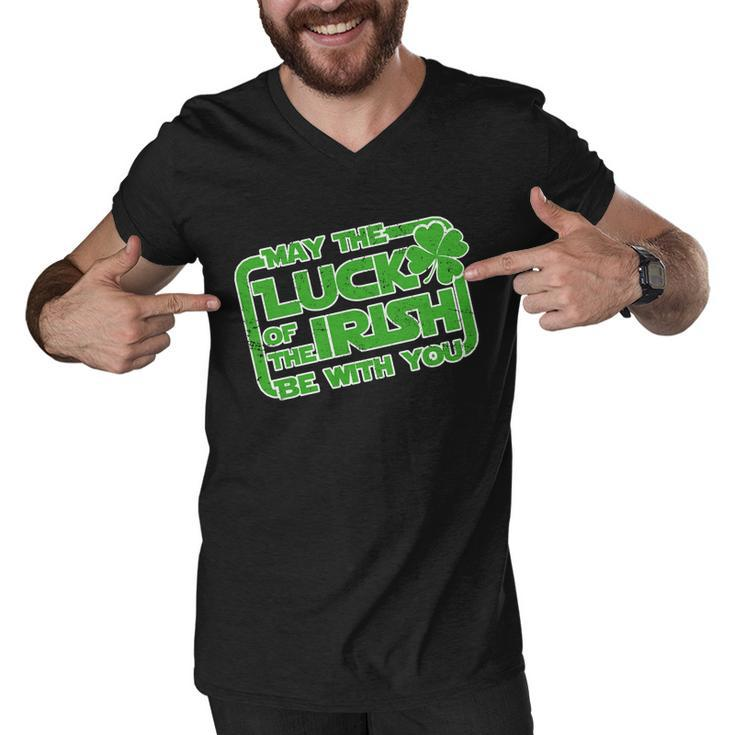 May The Luck Of The Irish Be With You Graphic Design Printed Casual Daily Basic Men V-Neck Tshirt