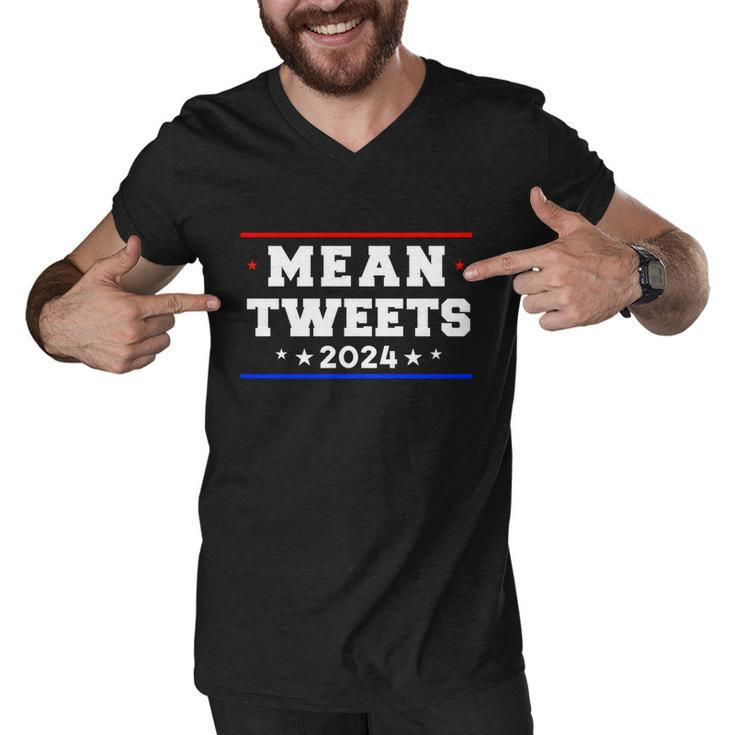 Mean Tweets 2024 Funny Trump Gift Men V-Neck Tshirt