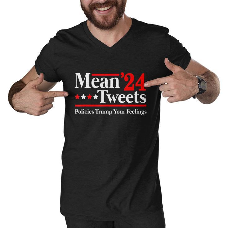 Mean Tweets 2024 Pro Donald Trump 24 Funny Anti Biden Tshirt Men V-Neck Tshirt