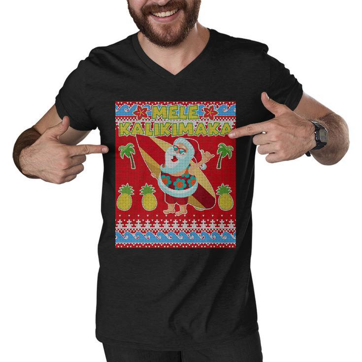 Mele Kalikimaka Santa Ugly Christmas V2 Men V-Neck Tshirt