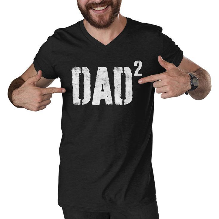 Mens Dad To Be Of 2 Kids - 2Nd Power Squared  Men V-Neck Tshirt