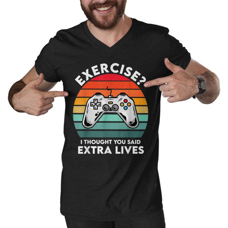 Mens I Thought You Said Extra Lives Funny Video Game Vintage  Men V-Neck Tshirt