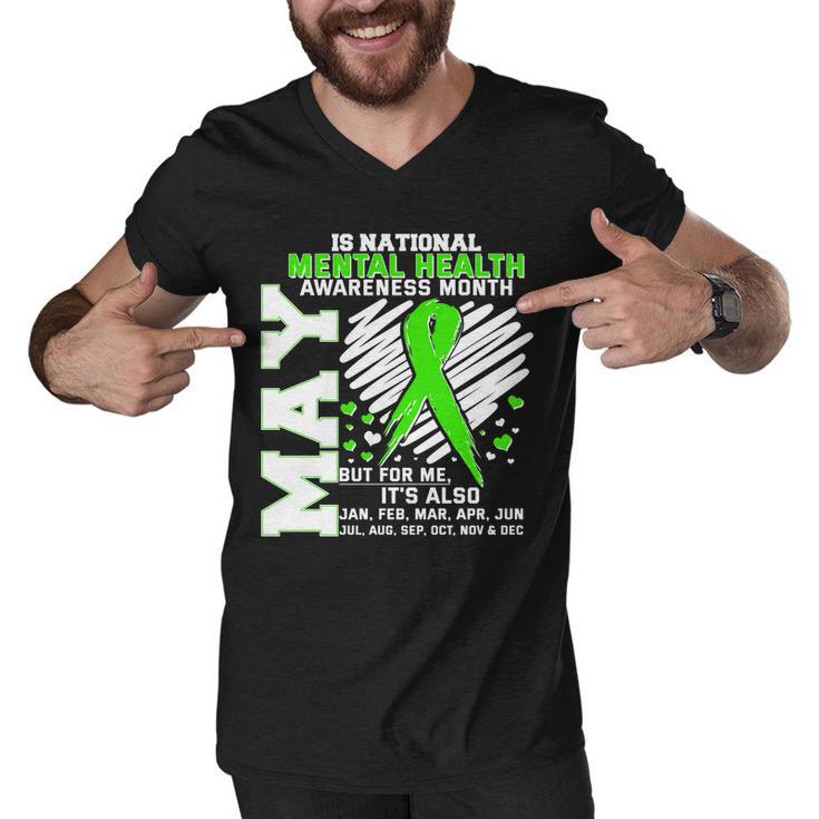 Mental Health Awareness Month Is All Year Long Men V-Neck Tshirt