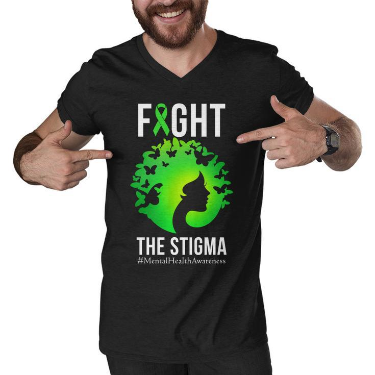 Mental Health Fight The Stigma Tshirt Men V-Neck Tshirt